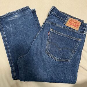 Levi's 501 Button Fly Mens Jeans Size (fits W 40x45 L)  Med. Wash Tall Man Jeans